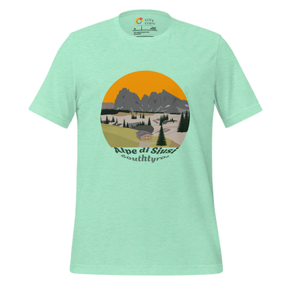 Alpe di Siusi men's t-shirt in Heather Mint – front print design