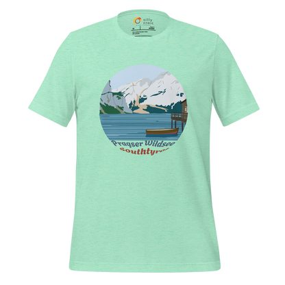 Lago di Braies men's t-shirt in Heather Mint – front print design