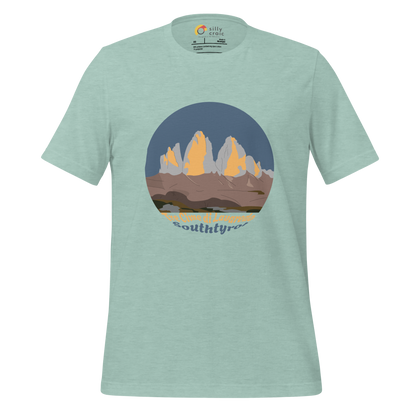 Tre Cime di Lavaredo men's t-shirt in Heather Prism Dusty Blue – front print design