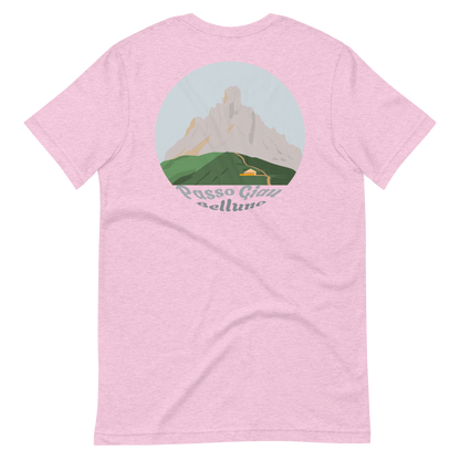 Passo Giau men's t-shirt in Heather Prism Lilac – back print design