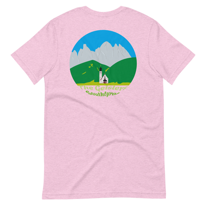 The Geislers men's t-shirt in Heather Prism Lilac – back print design