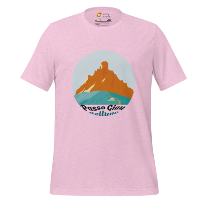Passo Giau men's t-shirt in Heather Prism Lilac – front print design