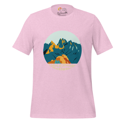 Cadini di Misurina men's t-shirt in Heather Prism Lilac – front print design