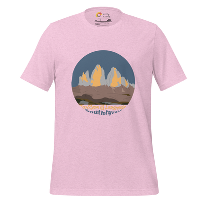 Tre Cime di Lavaredo men's t-shirt in Heather Prism Lilac – front print design