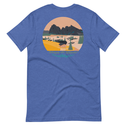 Alpe di Siusi men's t-shirt in Heather True Royal – back print design