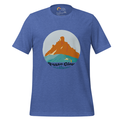 Passo Giau men's t-shirt in Heather True Royal – front print design