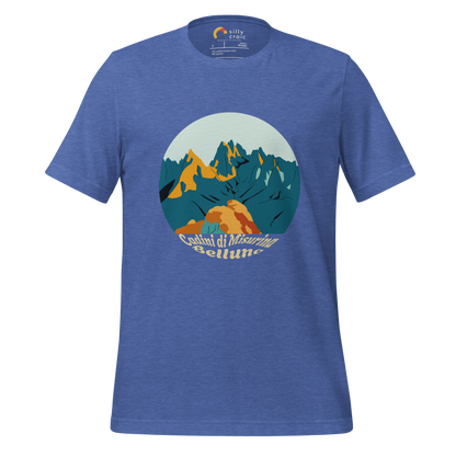 Cadini di Misurina men's t-shirt in Heather True Royal – front print design