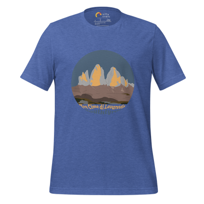 Tre Cime di Lavaredo men's t-shirt in Heather True Royal – front print design