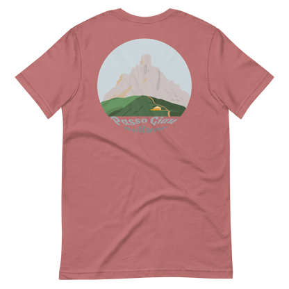 Passo Giau men's t-shirt in Mauve – back print design