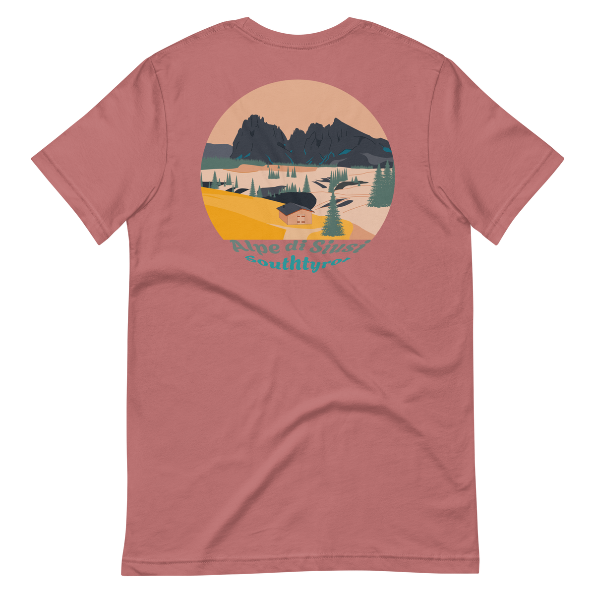 Alpe di Siusi men's t-shirt in Mauve – back print design
