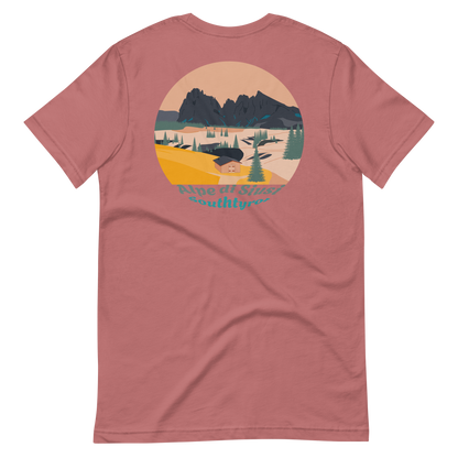 Alpe di Siusi men's t-shirt in Mauve – back print design