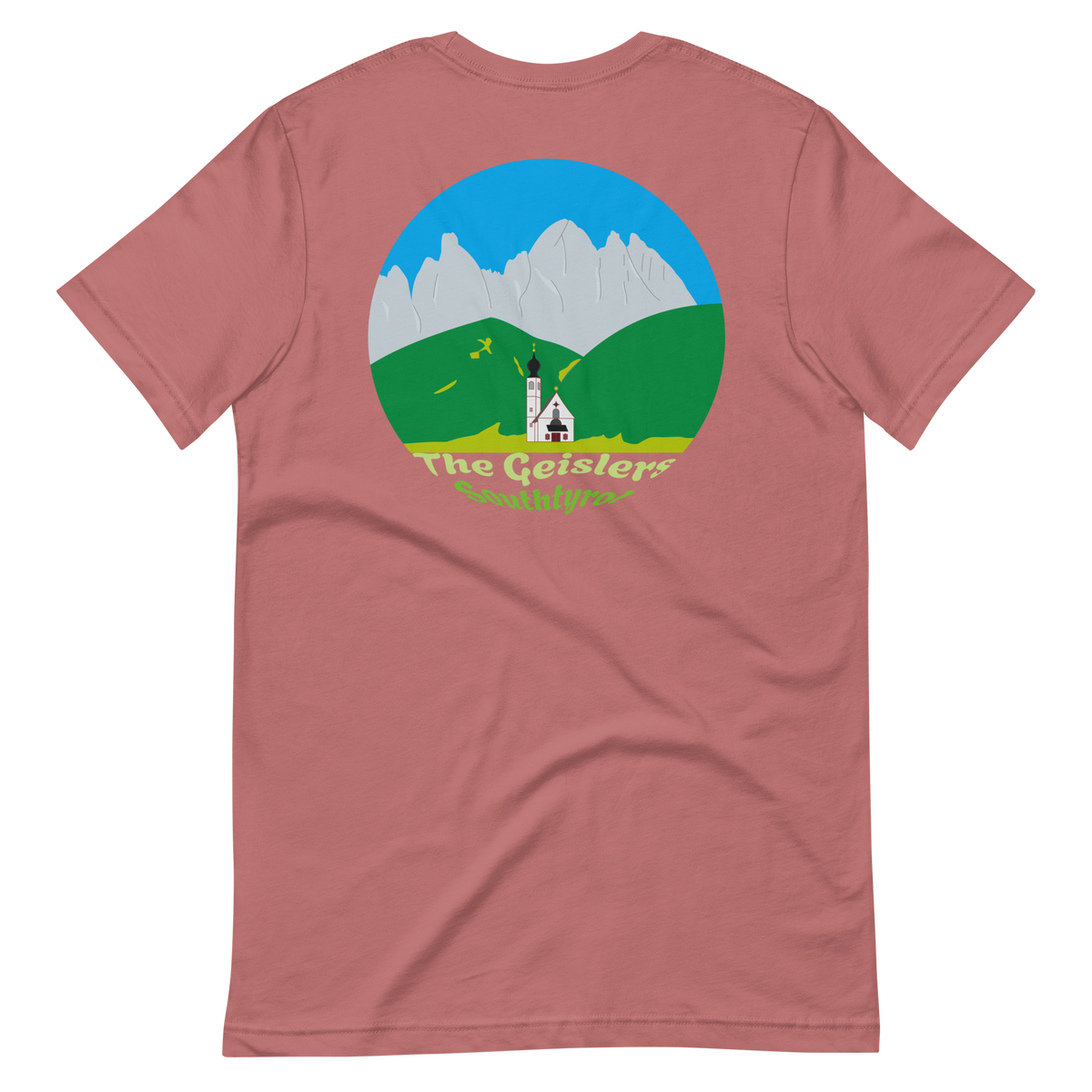 The Geislers men's t-shirt in Mauve – back print design