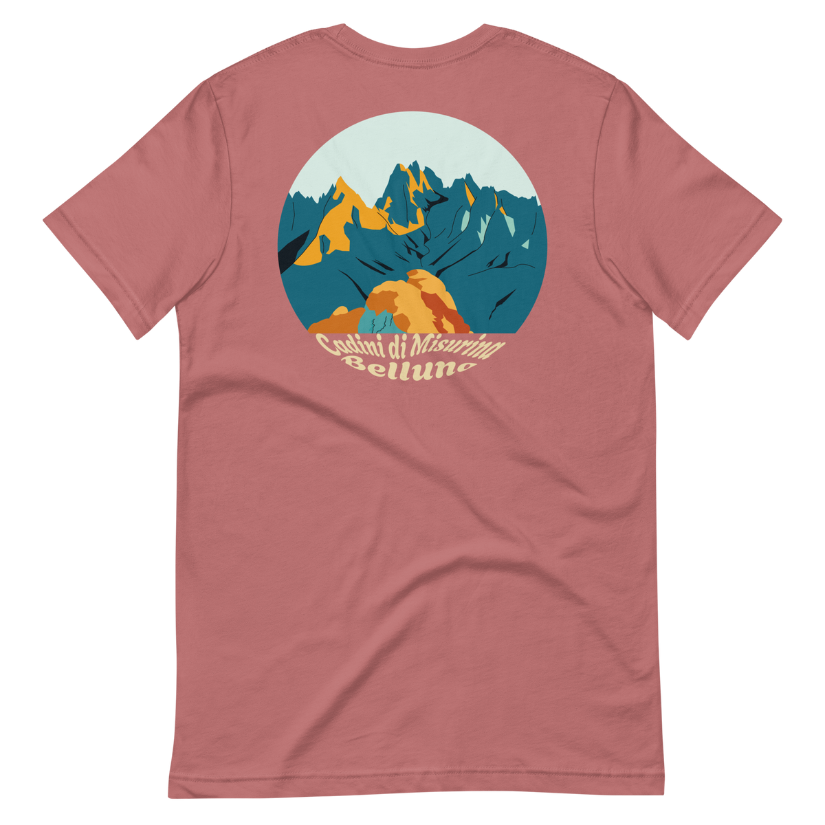Cadini di Misurina men's t-shirt in Mauve – back print design
