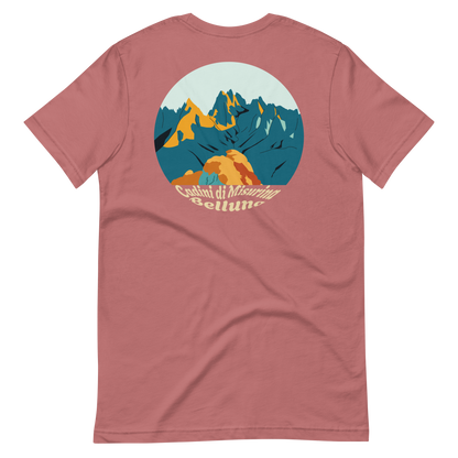 Cadini di Misurina men's t-shirt in Mauve – back print design