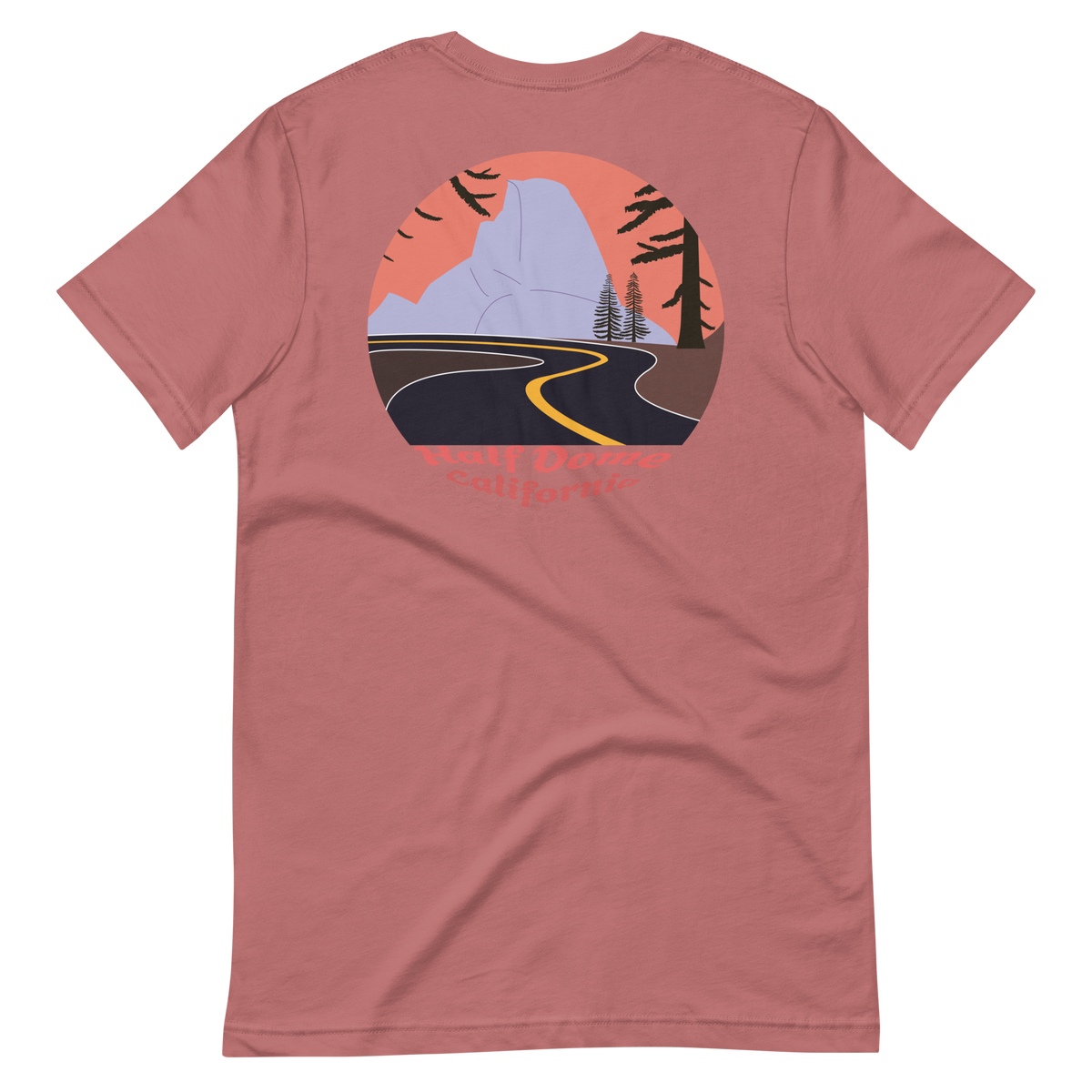 Half Dome men's t-shirt in Mauve – back print design