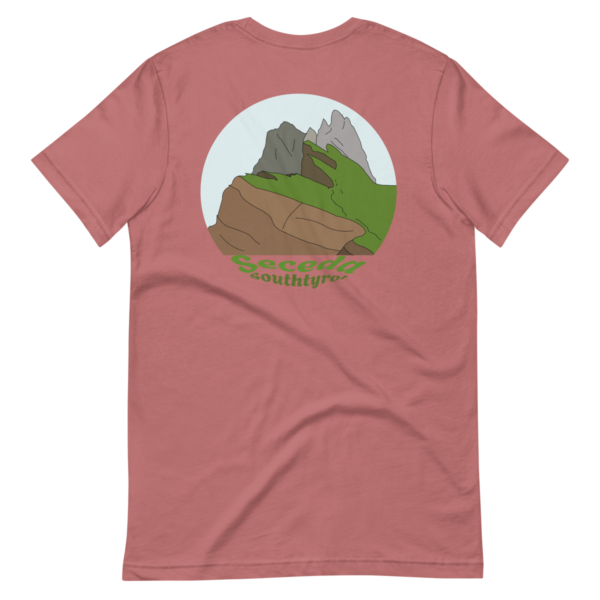 Seceda men's t-shirt in Mauve – back print design