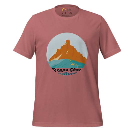 Passo Giau men's t-shirt in Mauve – front print design