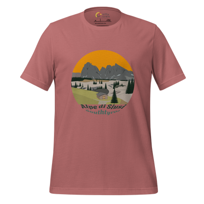 Alpe di Siusi men's t-shirt in Mauve – front print design