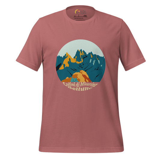 Cadini di Misurina men's t-shirt in Mauve – front print design