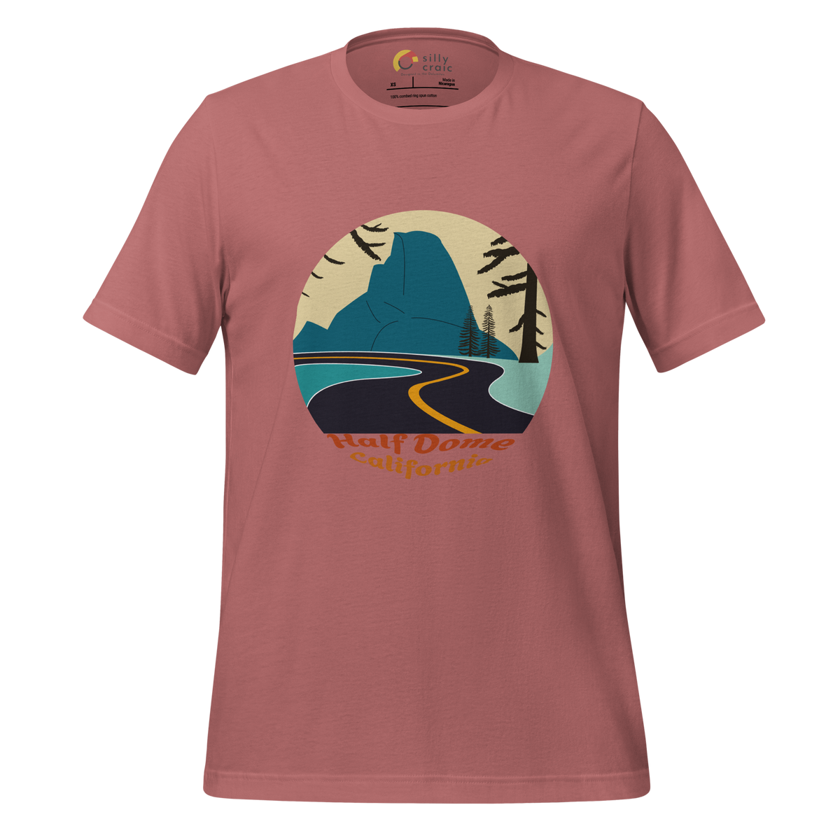 Half Dome men's t-shirt in Mauve – front print design
