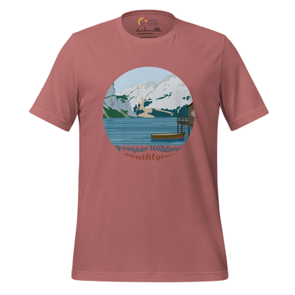 Lago di Braies men's t-shirt in Mauve – front print design