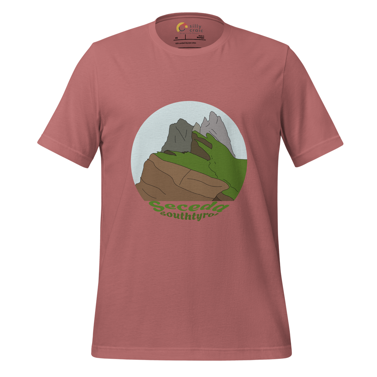 Seceda men's t-shirt in Mauve – front print design