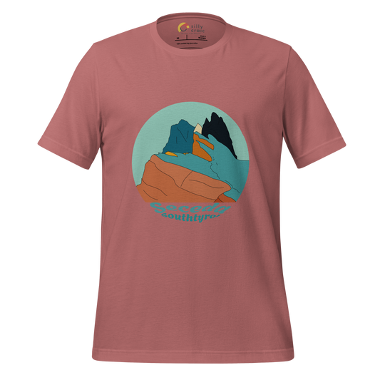 Seceda Retro men's t-shirt in Mauve – front print design