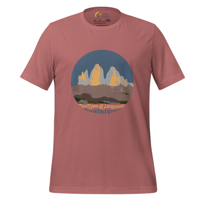 Tre Cime di Lavaredo men's t-shirt in Mauve – front print design