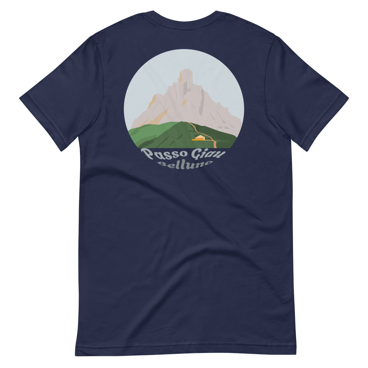 Passo Giau men's t-shirt in Navy – back print design