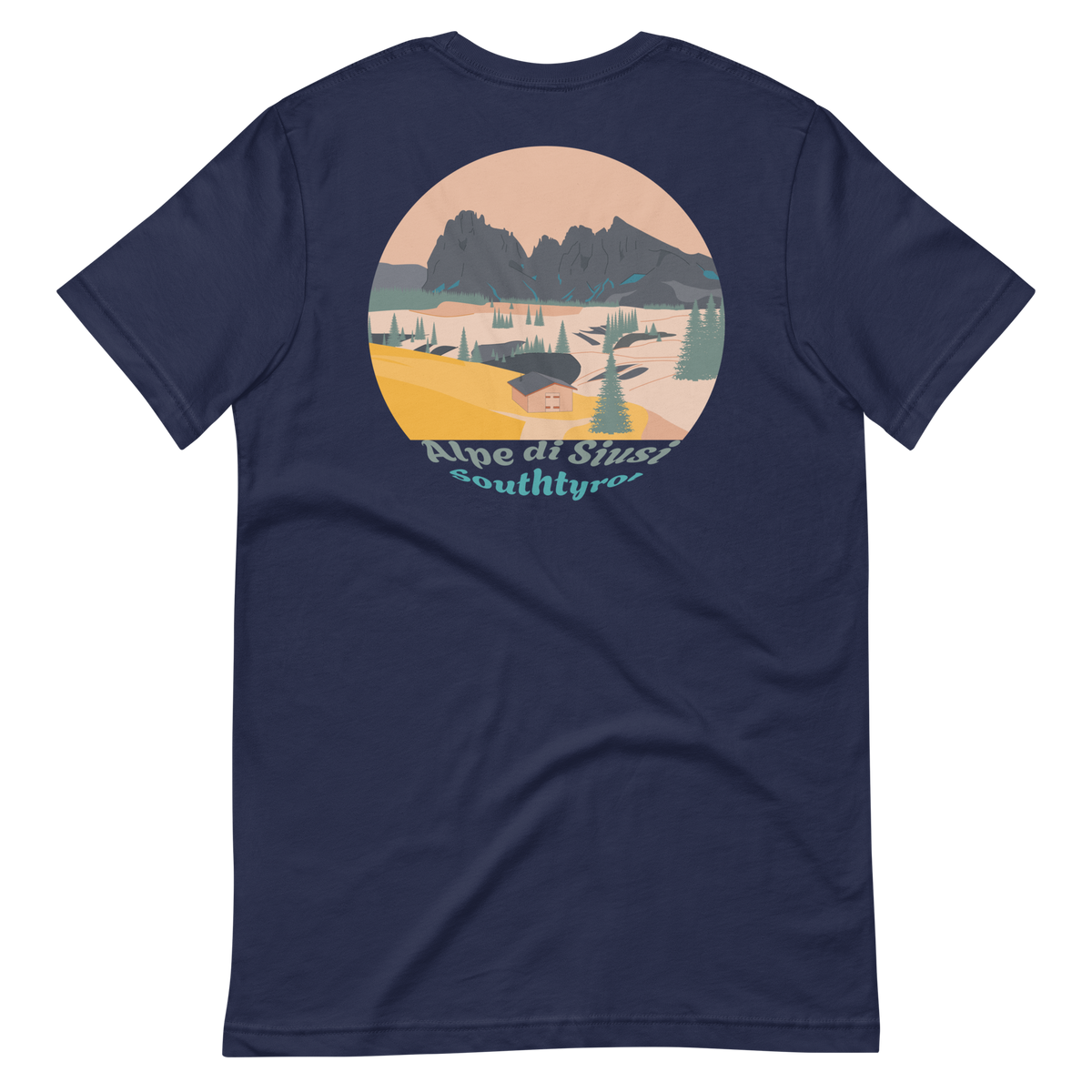 Alpe di Siusi men's t-shirt in Navy – back print design