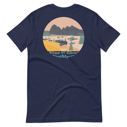 Alpe di Siusi men's t-shirt in Navy – back print design