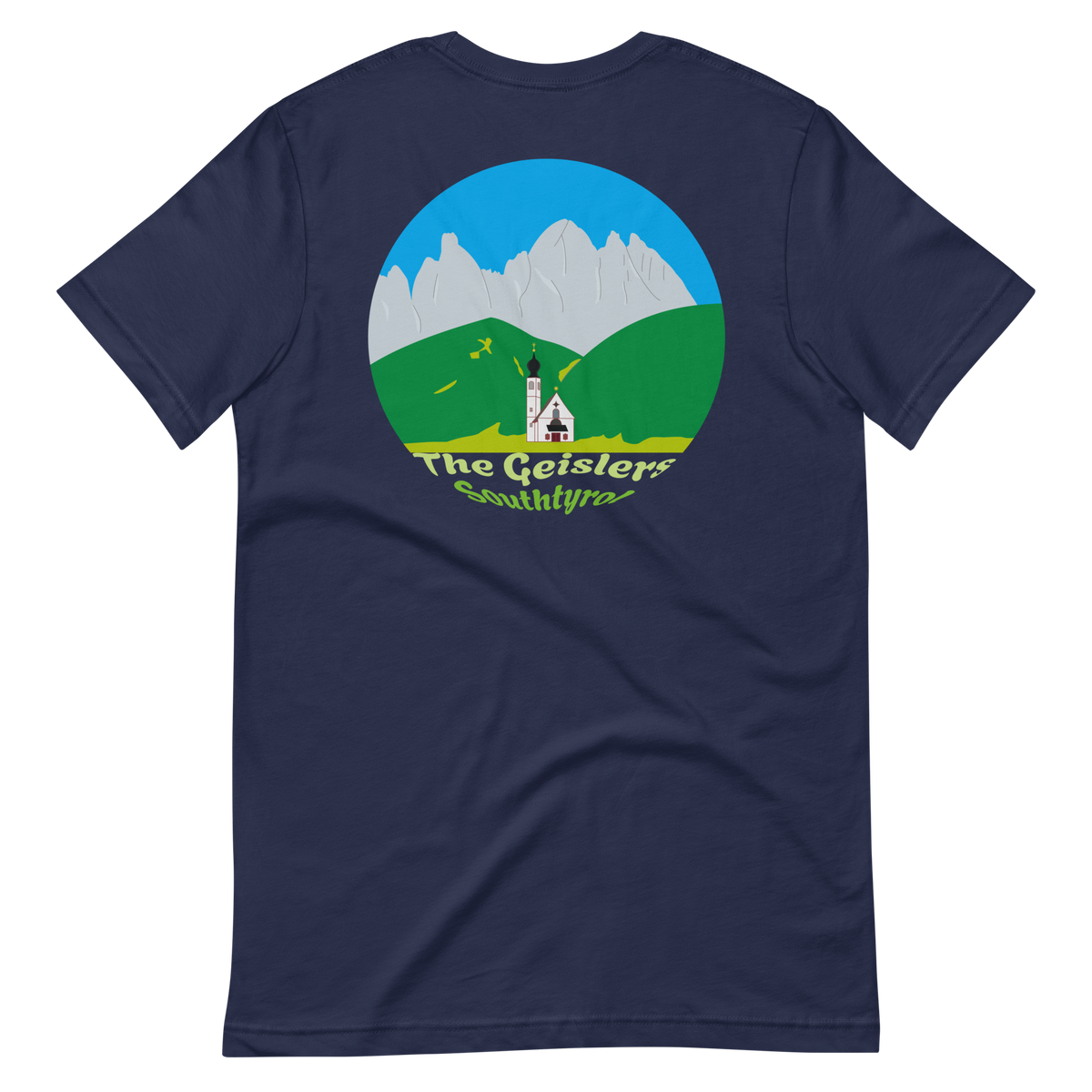 The Geislers men's t-shirt in Navy – back print design