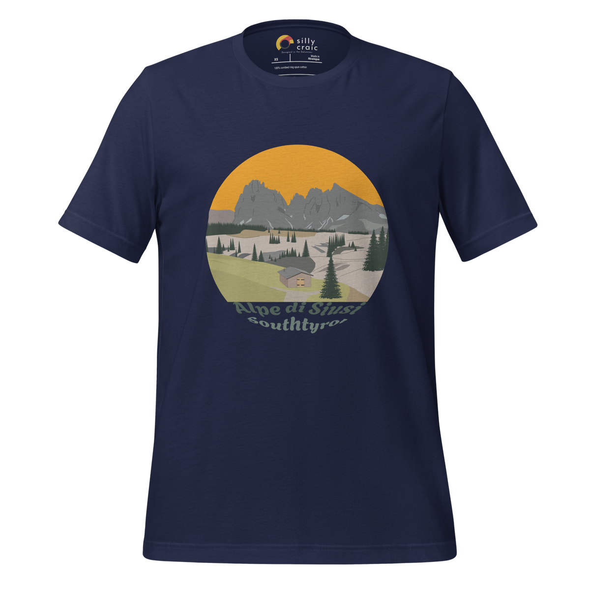 Alpe di Siusi men's t-shirt in Navy – front print design