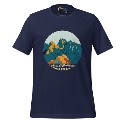 Cadini di Misurina men's t-shirt in Navy – front print design