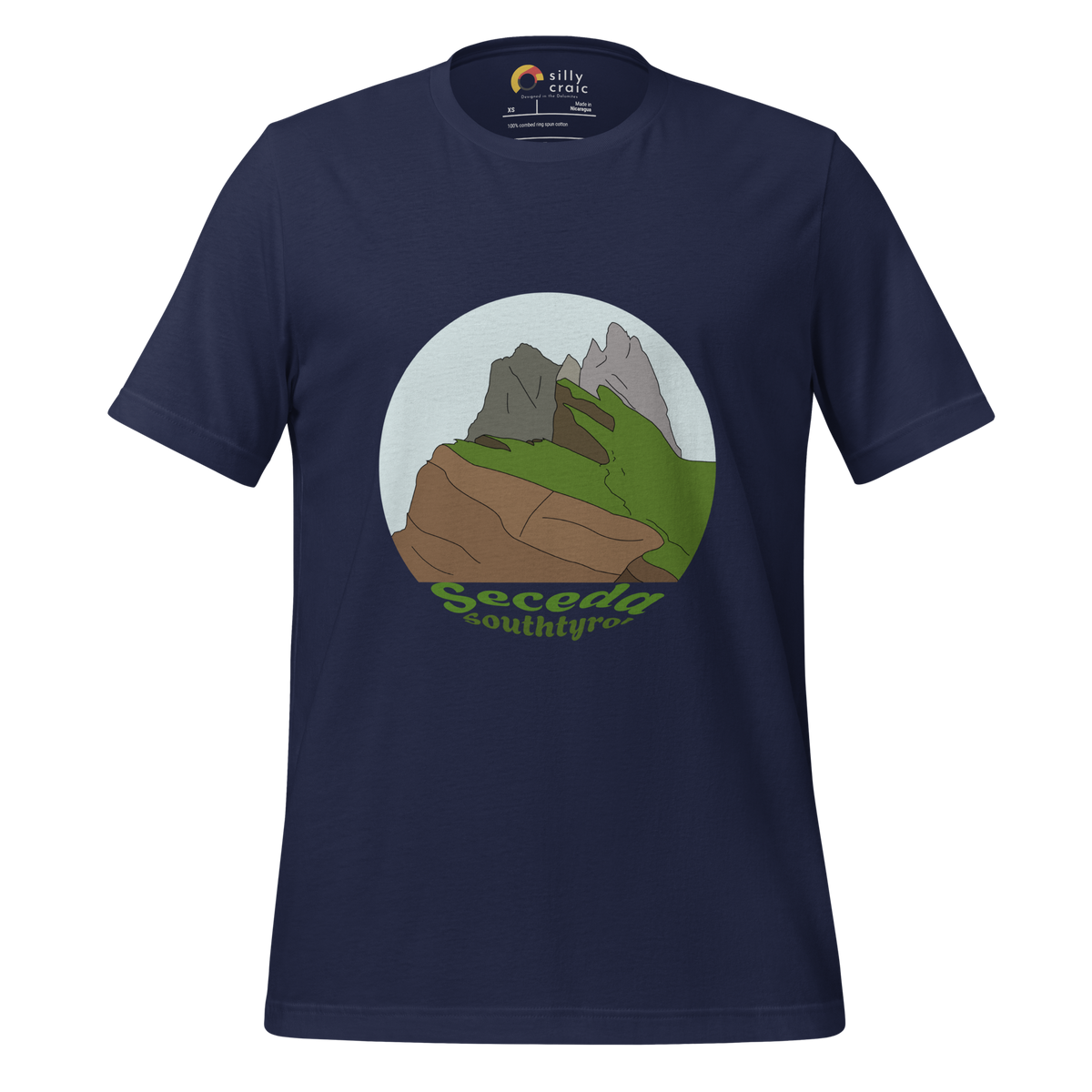 Seceda men's t-shirt in Navy – front print design