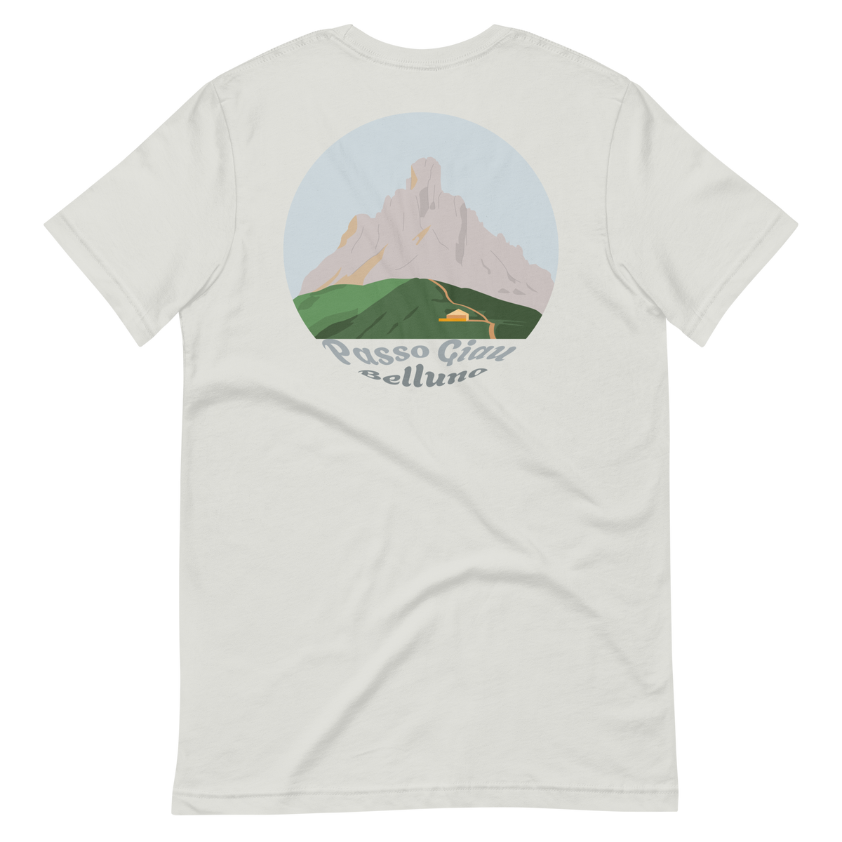 Passo Giau men's t-shirt in Silver – back print design
