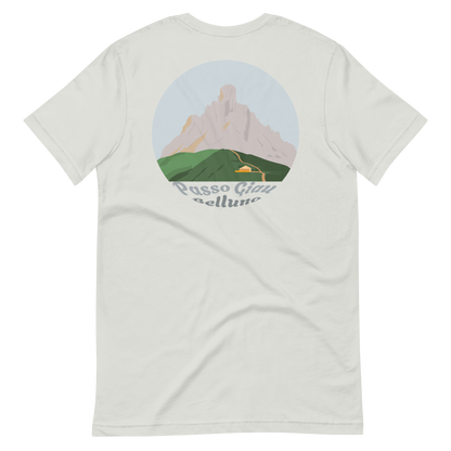 Passo Giau men's t-shirt in Silver – back print design