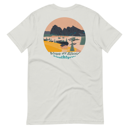 Alpe di Siusi men's t-shirt in Silver – back print design