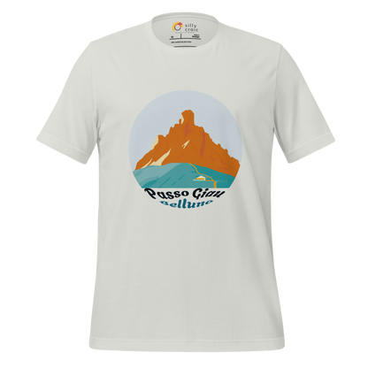 Passo Giau men's t-shirt in Silver – front print design