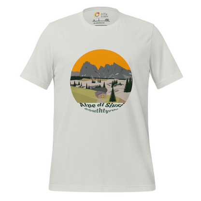 Alpe di Siusi men's t-shirt in Silver – front print design