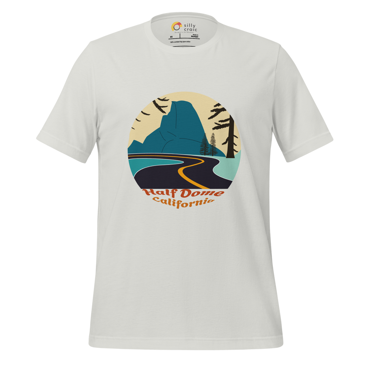 Half Dome men's t-shirt in Silver – front print design