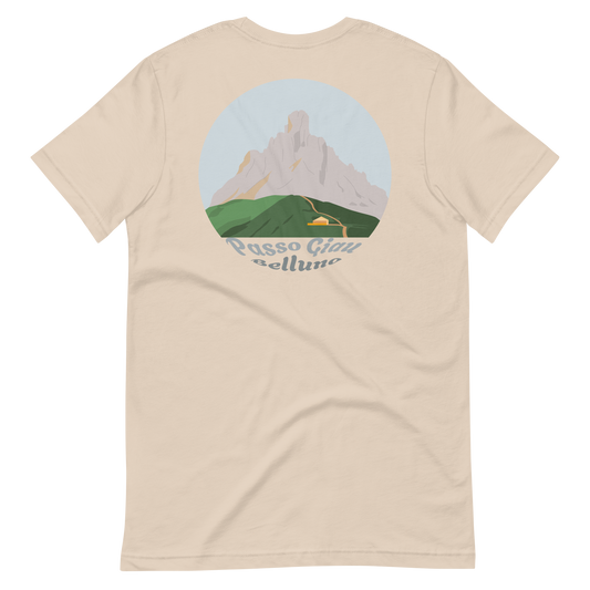 Passo Giau men's t-shirt in Soft Cream – back print design