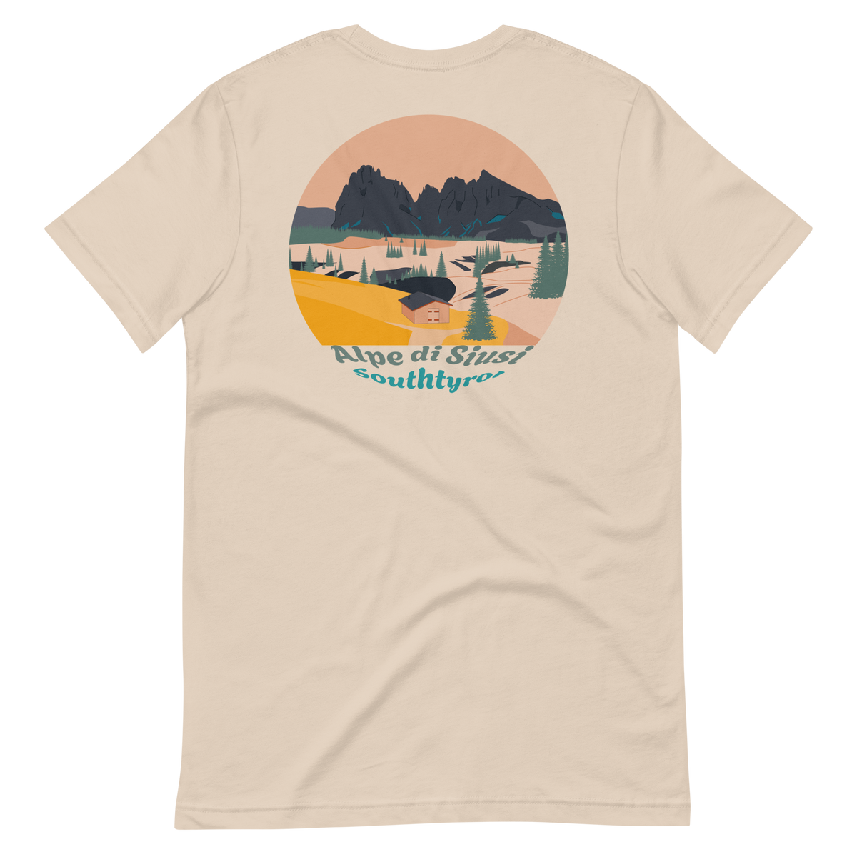 Alpe di Siusi men's t-shirt in Soft Cream – back print design