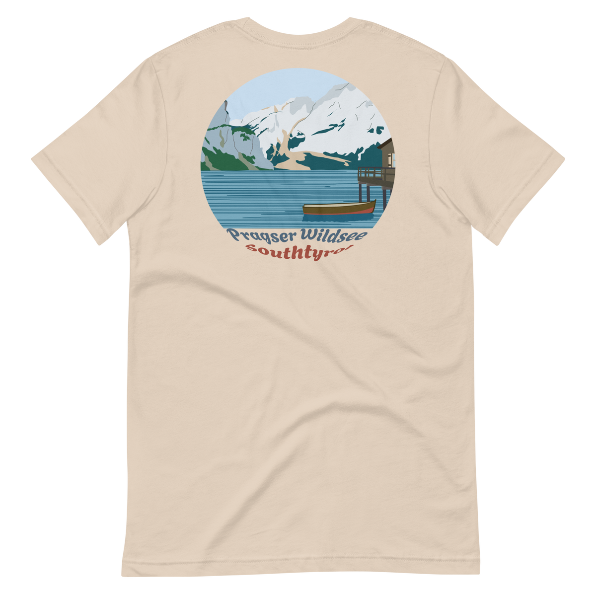 Lago di Braies men's t-shirt in Soft Cream – back print design