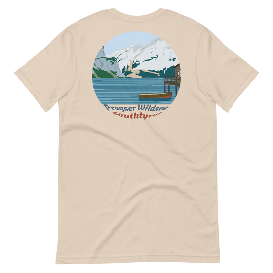 Lago di Braies men's t-shirt in Soft Cream – back print design