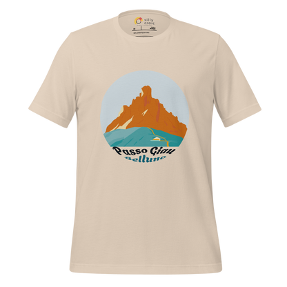 Passo Giau men's t-shirt in Soft Cream – front print design
