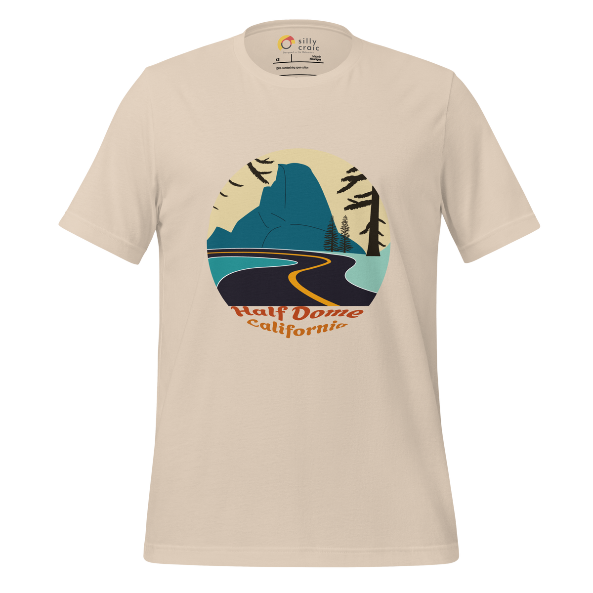 Half Dome men's t-shirt in Soft Cream – front print design