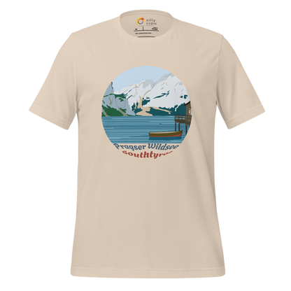Lago di Braies men's t-shirt in Soft Cream – front print design