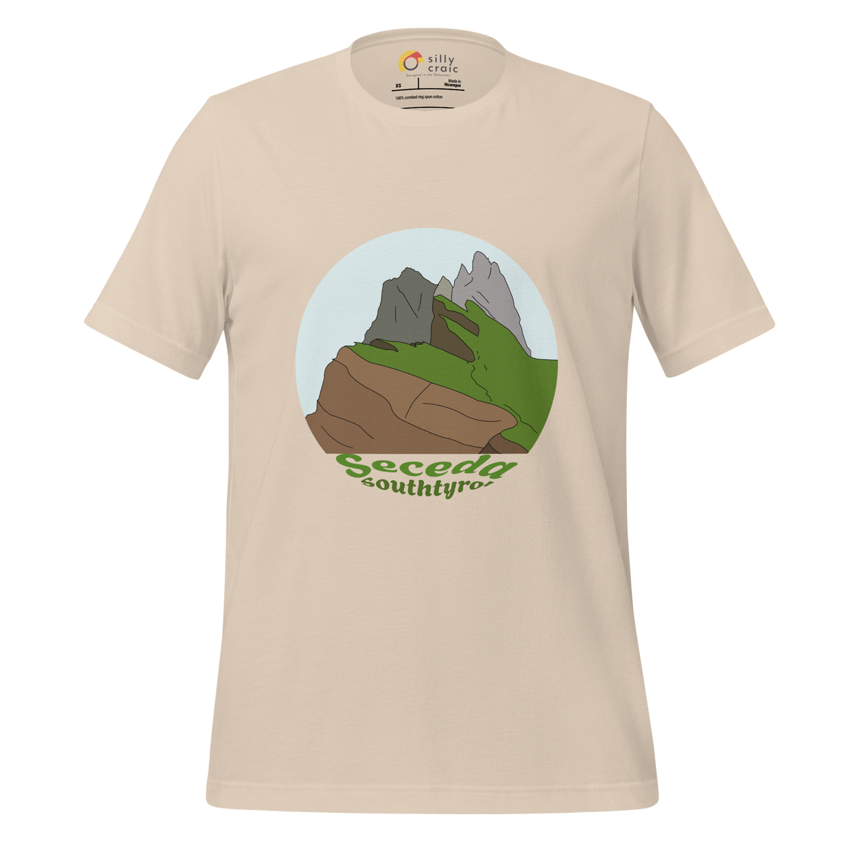 Seceda men's t-shirt in Soft Cream – front print design