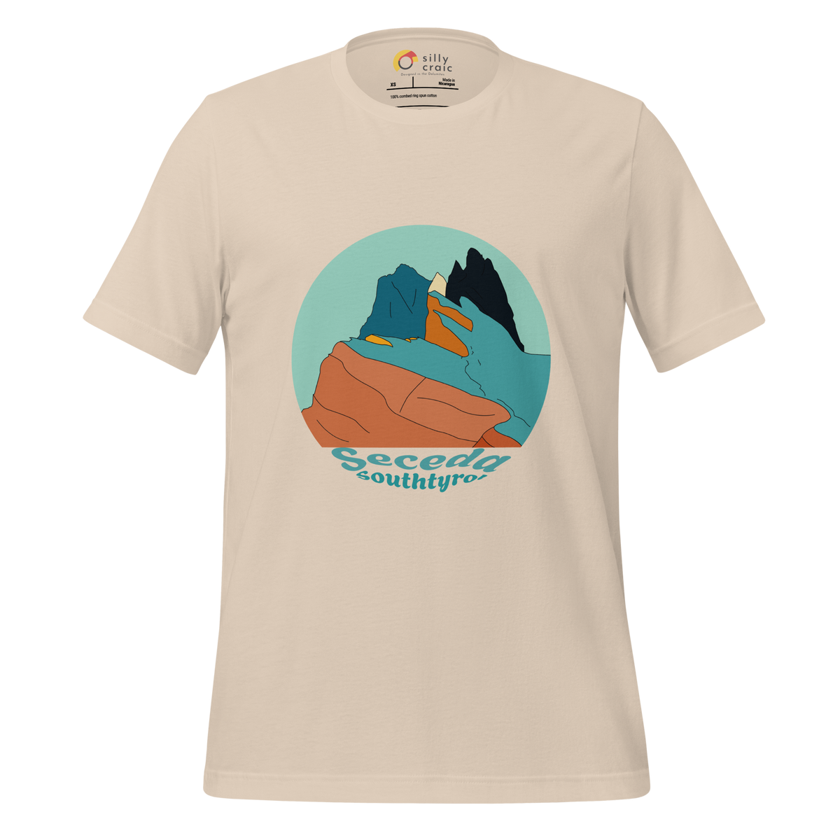 Seceda Retro men's t-shirt in Soft Cream – front print design